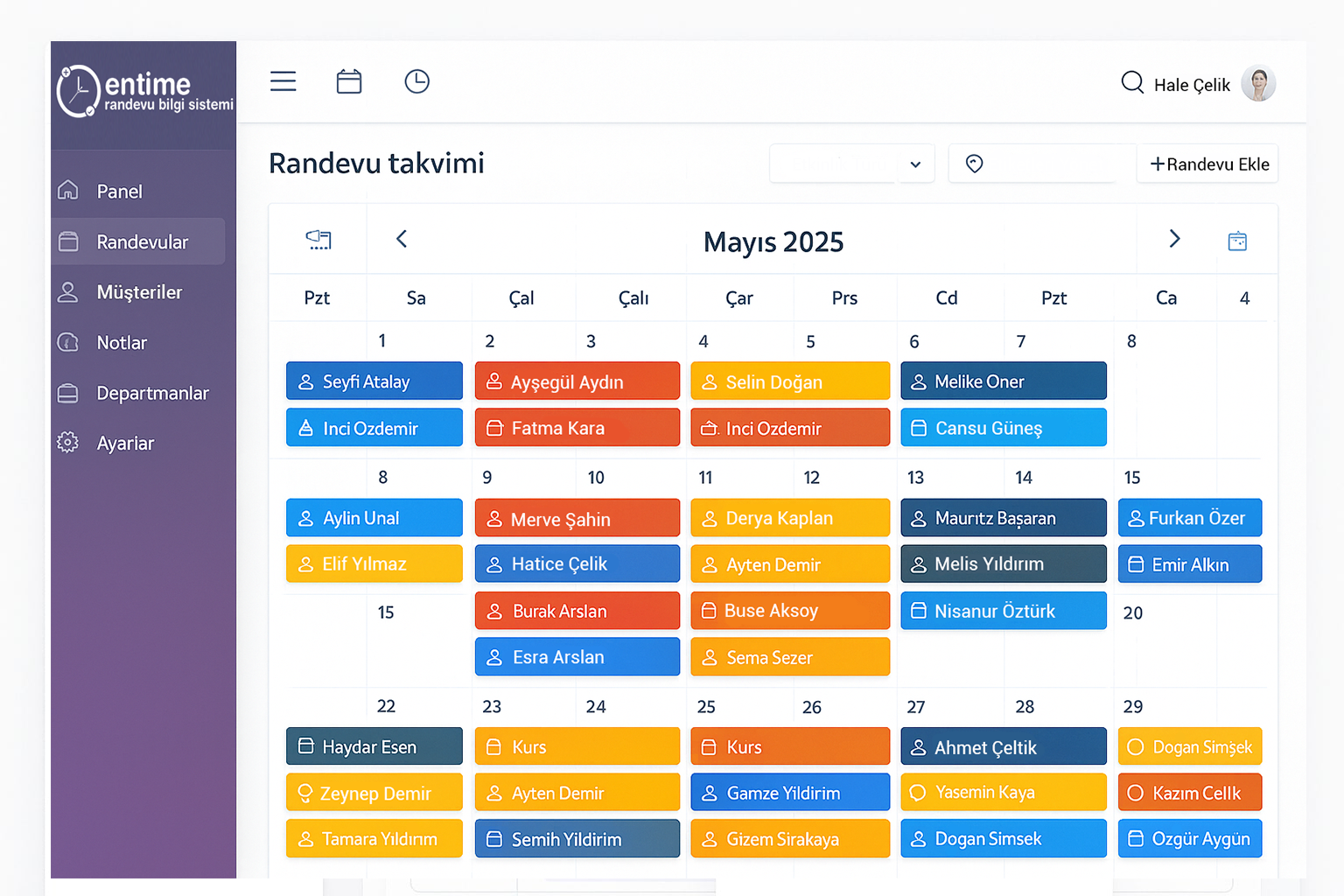 ENTime Appointment Management Screen